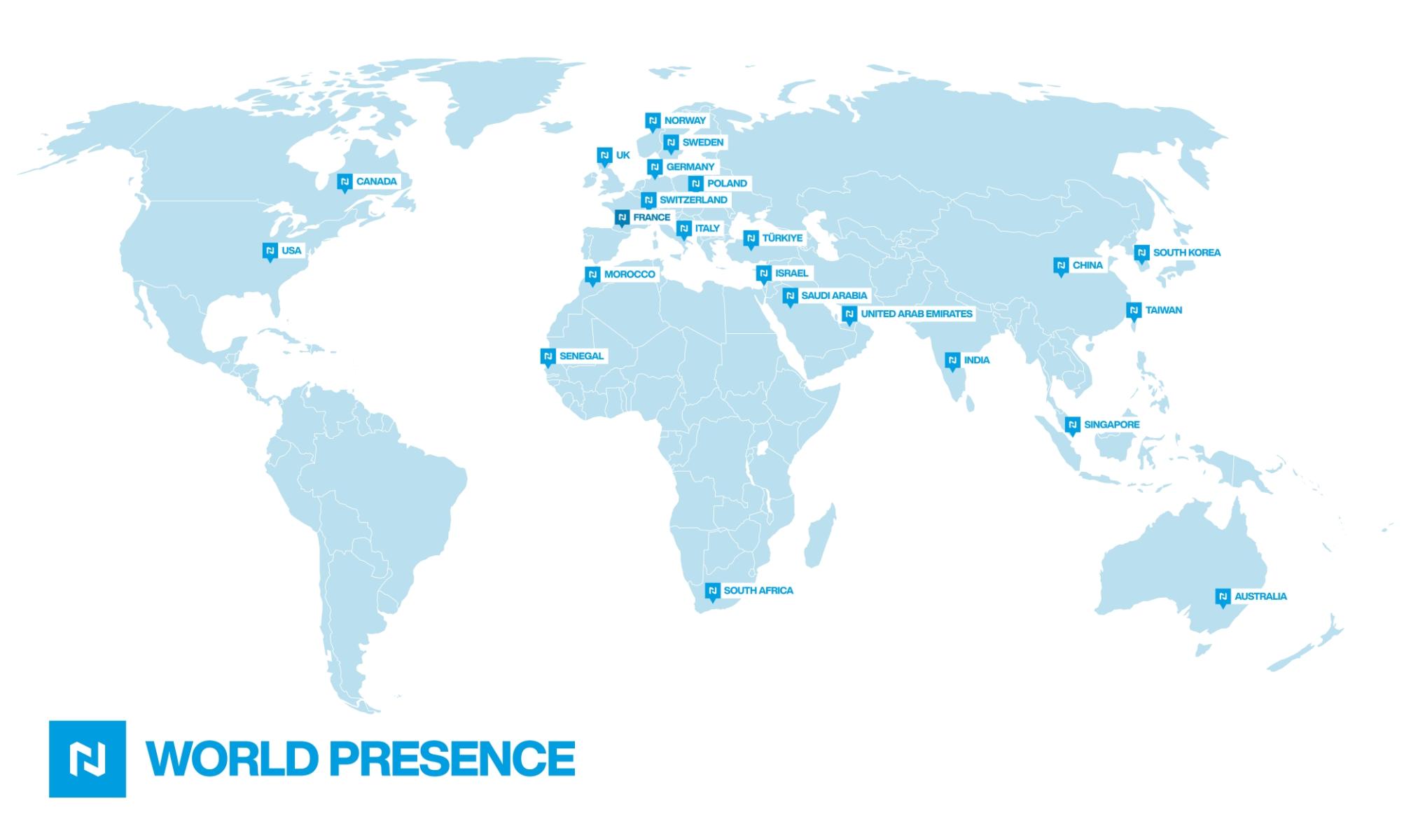 Nicomatic world map