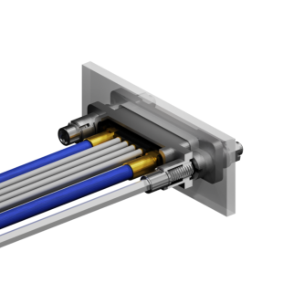 DMM connector fixing mate before lock