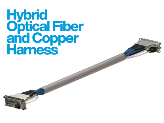 Hybrid optical fibre and copper harness